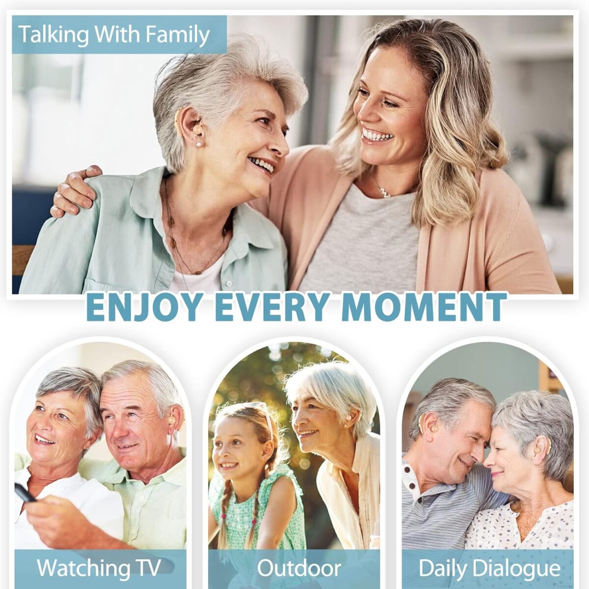 Hearing Aids for Seniors,Rechargeable Hearing Amplifier with Noise Cancelling,Adjustable Volume Control,One Pair Hearing Assist Devices with Charging Box(White) - Image 6