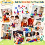 60 PCS Magnetic Building Tiles - Kids STEM Magnetic Blocks Sensory Toys Games for Boys & Girls Aged 3+, Brain Development Preschool Kindergarten Toddler Toys - Image 4