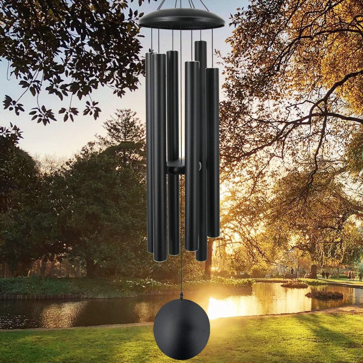 ASTARIN 45 in Memorial Wind Chimes Large with 6 Heavy Tubes, Large Deep Tone Wind Chimes Outdoor for Garden Hanging Décor,Sympathy Gifts. Black - Image 7