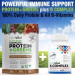 PlantVital Vegan Protein Powder Plant Based, Organic Protein Powder Chocolate, 24g/0g sugar, 12 Superfoods, Veggies, Probiotics, Raw Cocoa, Kale, Beets, Spirulina, Pea, Gluten-Free, Keto-Friendly,16oz - Image 5