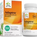 Terry Naturally Adaptra - Supplement to Support Adrenal Health - Ashwagandha Supplement with Rhodiola Rosea Extract - Herbal Supplement to Support Energy & Concentration - 60 Capsules