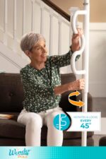 Stander Wonder Pole, Security-Pole and Curve Grab Bar, Tension Mounted Floor to Ceiling Transfer-Pole for Seniors, Elderly Adults, Bathroom Safety Assist and Stability Rail, White - Image 4