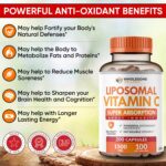 Wholesome Wellness Liposomal Vitamin C Capsules (200 Pills 1500mg Buffered) High Absorption, Immune System & Collagen Booster, High Dose Fat Soluble Immunity Support Ascorbic Acid, Natural Vegan - Image 6