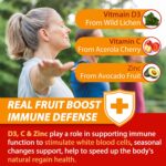 Sugar Free Vitamin C + D3 + Zinc Gummies for Adults 50 +, 9 in 1 Immune Defense Supplement with D3 5000IU, Elderberry, Echinacea, Mullein Leaf for Boost Immunity, Power Antioxidant, Vegan (Pack of 2) - Image 3
