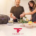 ThinkFit Insulated Meal Prep Lunch Box with 6 BPA-Free, Reusable, Microwavable, Freezer Safe Food Portion-Control Containers, Shaker Cup, Pill Organizer, Lunch Bag with Storage Pocket - (Black) - Image 7