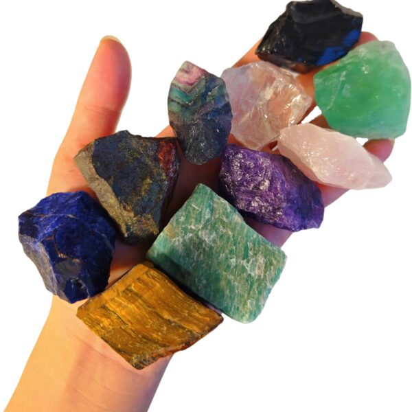 1 lb Raw Crystals and Healing Stones Bulk for Tumbling, Wire Wrapping, Wicca Reiki,Meditation, Mixed Stones