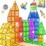 60 PCS Magnetic Building Tiles - Kids STEM Magnetic Blocks Sensory Toys Games for Boys & Girls Aged 3+, Brain Development Preschool Kindergarten Toddler Toys