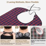 Adult Bibs, 3 Pcs Washable Clothing Protector with Crumb Catcher for Eating, Reusable Waterproof Large Feeding Adult Bibs for Men Women Elderly Senior, Black/Red/Blue - Image 2