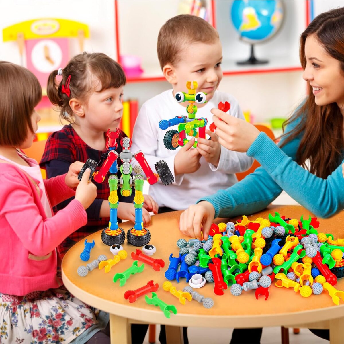 Kids STEM Building Toys for 3 4 5 6 7 8+ Year Old Boy Girl Birthday Gift, 125 Pcs Preschool Classroom Educational Building Blocks Stem Kits Activities Ages 3-5 4-8 5-7 6-8 Engineering Creative Games - Image 4