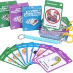 CHEFAN 110 PCS Autism Communication Cards for Speech Delay, Special Needs Visual Aid Language Learning Cue Cards Special Ed Feelings Emotions Flash Cards for Autism Communication