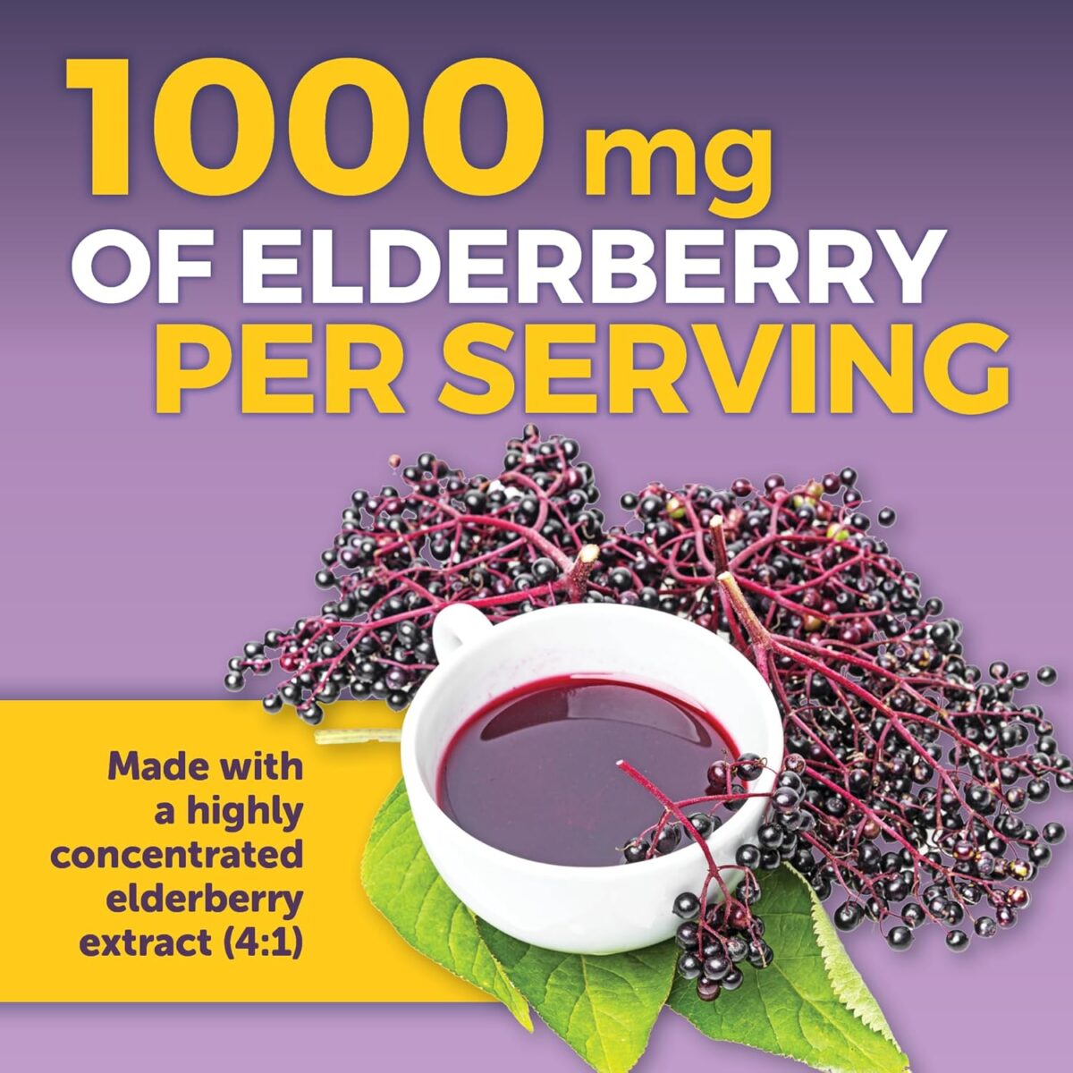 Viva Naturals Elderberry with Vitamin C and Zinc (120 Capsules) - 1000mg Sambucus Elderberry Immune Support Supplement, Black Elderberry Capsules for Adults, Elderberry Vitamins - 2 Months Supply - Image 7