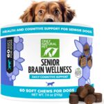 ONLY NATURAL PET Senior Brain Wellness Dog Chews - Small, Medium & Large Breeds, Toothless & Geriatric Dogs, Soft Chicken & Bacon Flavor Snacks, Baked Treats - 60 Count