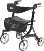 Drive Medical 10266HD-BK Nitro Heavy Duty Foldable Rollator Walker with Seat, Black - Image 2