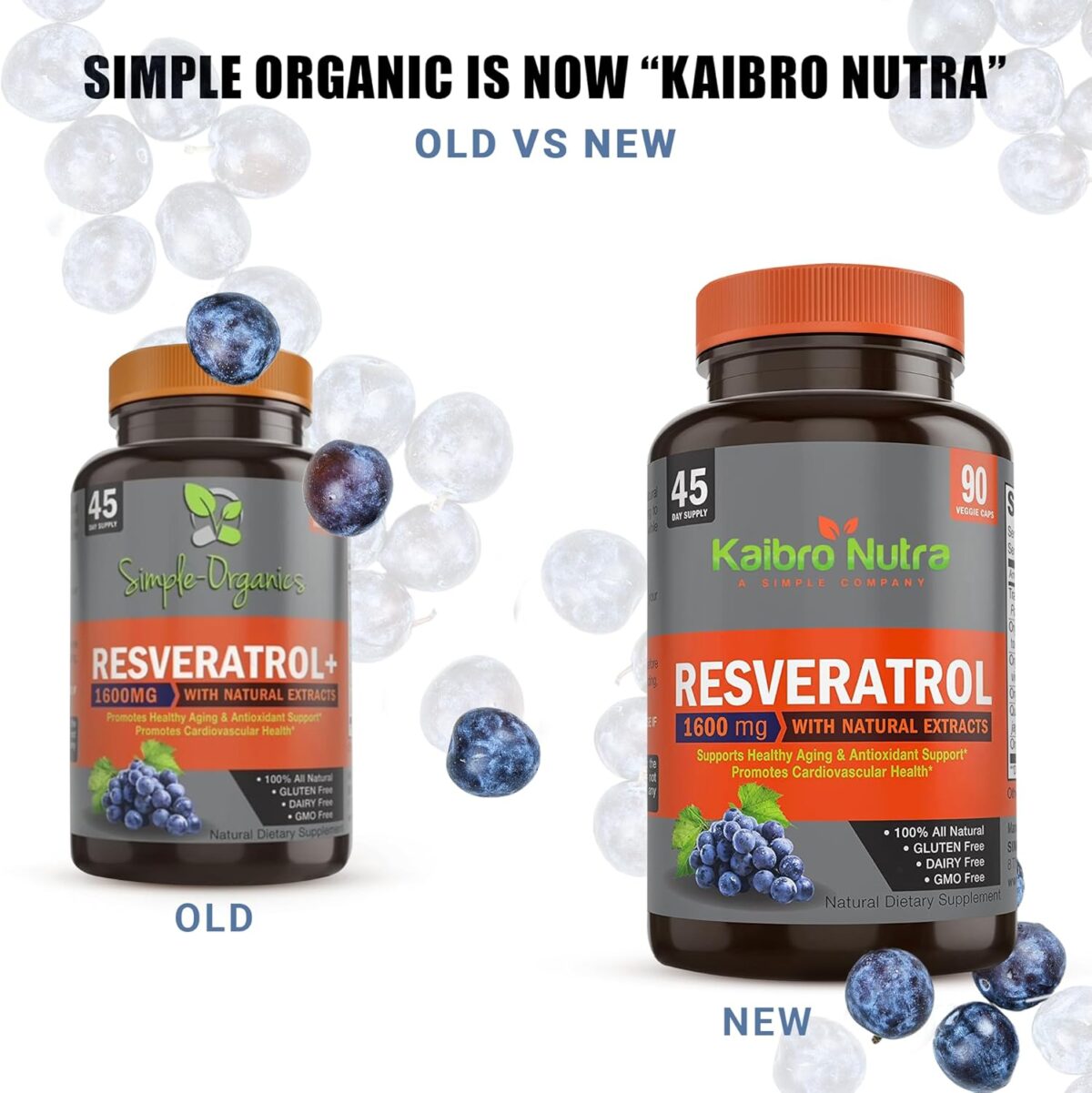 Kaibro Nutra Resveratrol 1500mg per Serving of Organic Trans-Resveratrol & Potent Antioxidants, Pure Extra Strength Complex, Anti-Aging, Radiant Skin and Immunity Support- 45 Day Supply - Image 3
