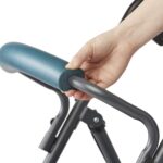 Medline Rollator Walker with Seat and Wheels, Folding Walker for Seniors with Microban Protection, Durable Steel Frame Supports up to 350 lbs, 6 inch wheels, Teal - Image 5