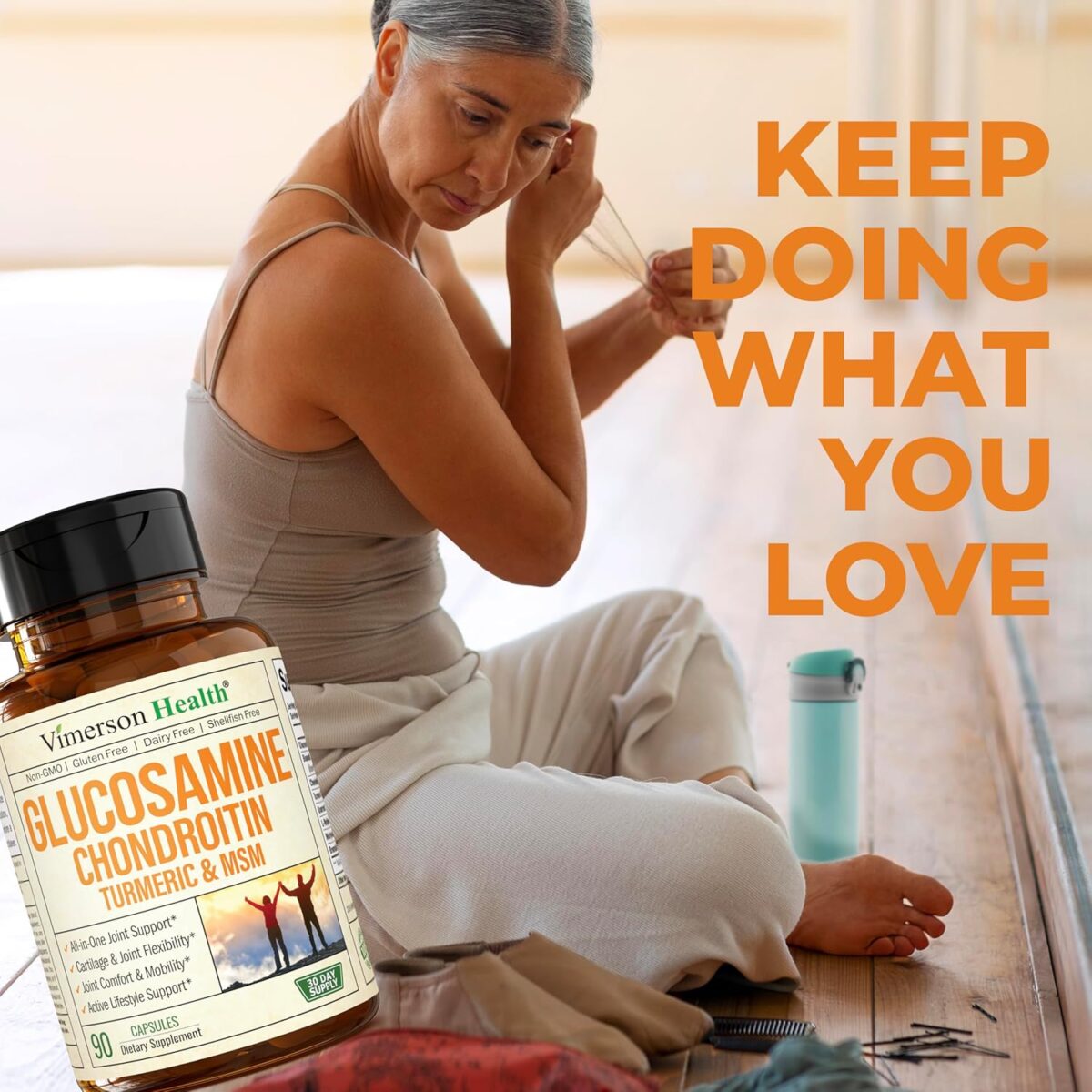 Glucosamine Chondroitin MSM and Turmeric Supplement - Joint Support Supplement for Women & Men with Boswellia & Glucosamine Sulfate 1500 mg. Used for Cartilage & Joint Health & Flexibility 90 Capsules - Image 9