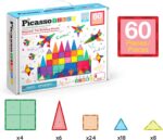 PicassoTiles Magnetic Tiles 60pcs Kids Toys Classroom Sensory Toy for Toddlers STEM Learning Building Blocks, Montessori Pretend Play Magnet Tile Construction Stacking Block Boys Girls Ages 3+ PT60 - Image 8