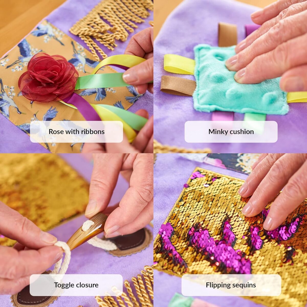 Fidget Blanket for Dementia | Calming & Comforting Dementia Activities for Seniors | Dementia Products for Elderly | Sensory Blanket | Helps with Alzheimer’s, Dementia, Asperger’s, Autism, Anxiety - Image 3