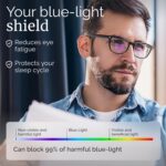 livho High Tech Blue Light Glasses - Advanced 99% Blue Light Blocking Computer Glasses - Anti Eyestrain & UV Glare Protection - Image 5