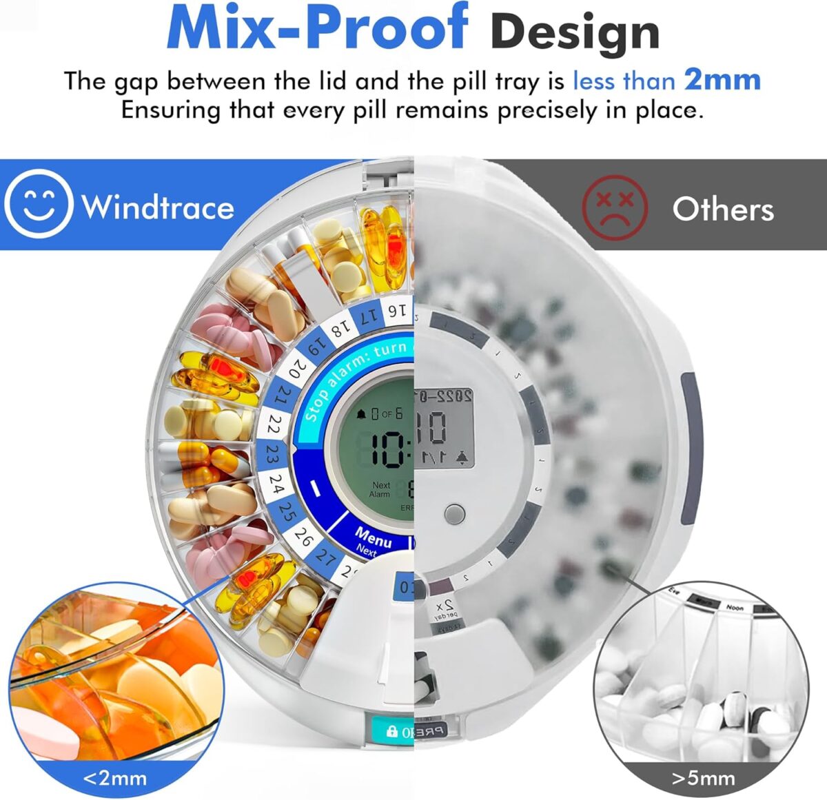 Upgraded Automatic Pill Dispenser for Elderly with Alarm, Smart Pill Dispenser Machine with 28-Slot, Mix-Proof Tech & XL LCD, Enhanced Durability for Daily Medicine Management - Image 4