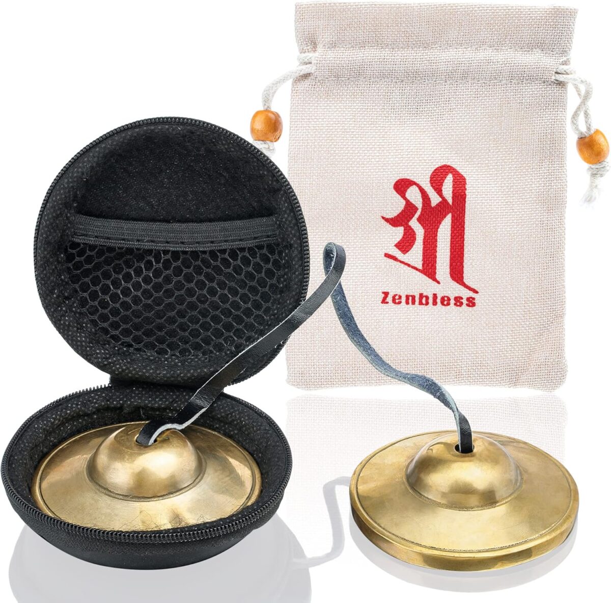 ZenBless Tibetan Tingsha Cymbals 2pcs, with Storage Box and Fabric Case,Meditation Brass Chime Bells for Spiritual Healing Mindfulness, Yoga Buddhist, Relaxation Musical Instruments - Image 1