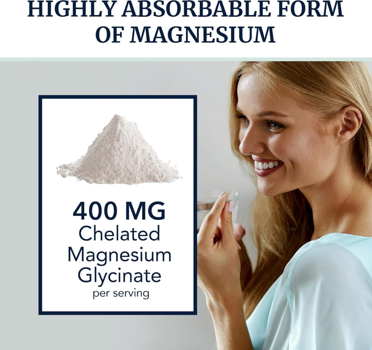 Magnesium Glycinate 400mg | High Absorption Formula for Sleep, Calm, Muscle Relaxation, Heart, Bone & Nerve Support for Women & Men | Chelated Magnesium Glycinate Supplement | 120 Ct (2 Month Supply) - Image 2