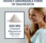 Magnesium Glycinate 400mg | High Absorption Formula for Sleep, Calm, Muscle Relaxation, Heart, Bone & Nerve Support for Women & Men | Chelated Magnesium Glycinate Supplement | 120 Ct (2 Month Supply) - Image 2