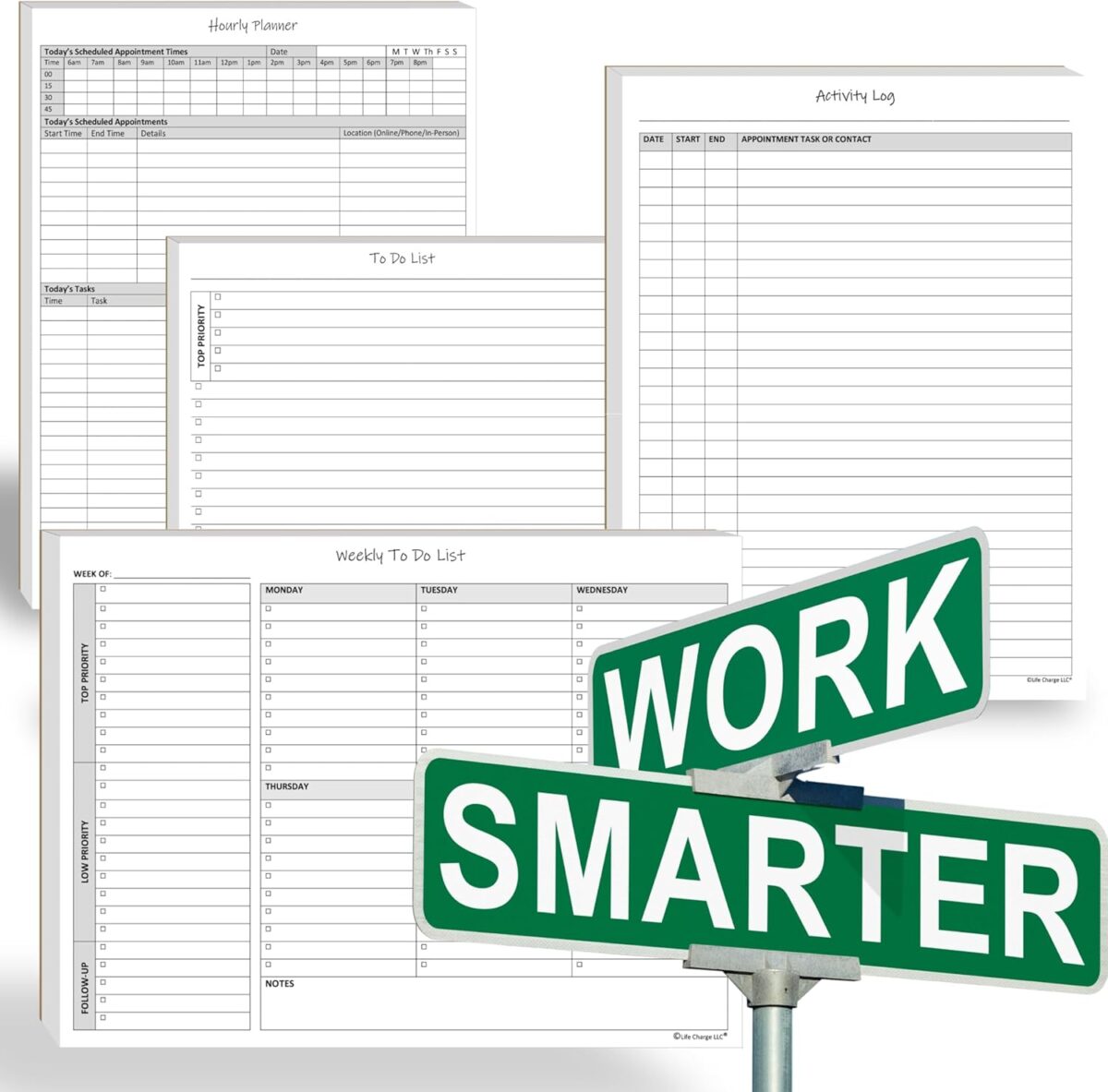 Weekly To Do List Notepad, 60 Page Task Planning Pad w/Daily Checklist, Priority Todo Checkbox & Notes. Desk Notebook to Organize Office 11 X 8.5 - Image 7