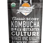Fermentaholics ORGANIC Kombucha SCOBY With Twelve Ounces of Starter Tea - Live Starter Culture - Makes A One Gallon Batch - 1.5 Cups of Strong Mature Starter Tea - Brew Your Own Kombucha
