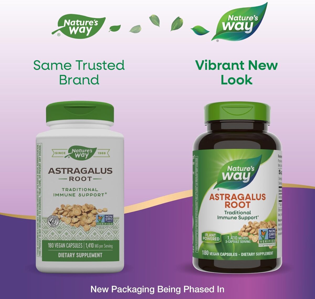 Nature's Way Astragalus Root - Astragalus Root Herbal Supplement - Traditional Immune Support* - Non-GMO Project Verified - Gluten & Dairy-Free - 180 Vegan Capsules - Image 3