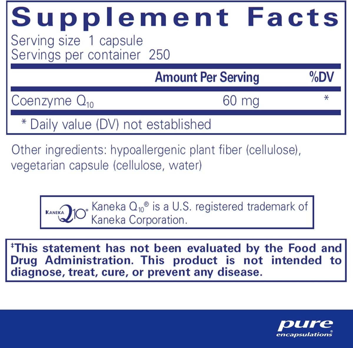 Pure Encapsulations CoQ10 60 mg | Coenzyme Q10 Supplement for Energy, Antioxidants, Brain and Cellular Health, Cognition, and Cardiovascular Support* | 250 Capsules - Image 2