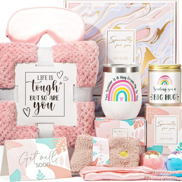Get Well Soon Gifts for Women, Inspirational Birthday Gifts for Women, Self Care Package Get Well Gift Baskets for Friends After Surgery, Sympathy Thinking of you Gifts, Feel Better Cancer Care Gifts