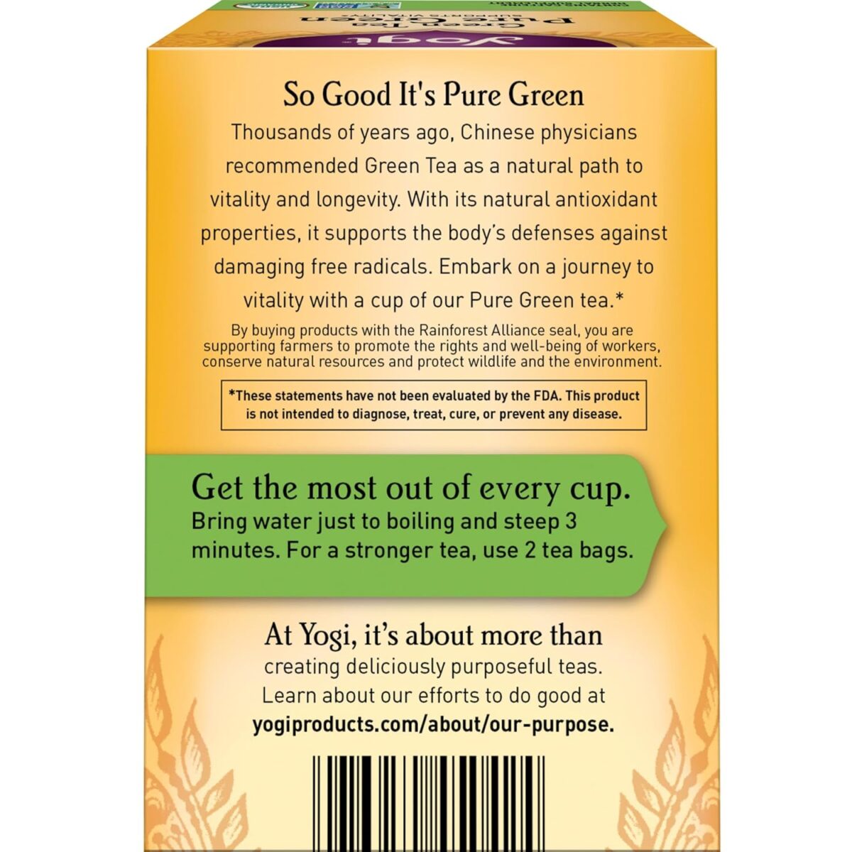 Yogi Tea Pure Green Tea - 16 Bags per Pack (4 Packs) - Organic - Supports Overall Health & Provides Antioxidants - Image 2