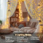 2 Pack Fairy String Lights Plug in, 33Ft 100 Micro Starry LED Twinkle Fairy Lights IP68 Full Waterproof with Remote for Bedroom Garden Christmas Decor (Warm White) - Image 5