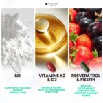 NAD 3 in 1 Booster: Nicotinamide Riboside (NR), Fisetin, Resveratrol, K2 & D3 | Supports Healthy Aging of Brain, Body, Muscle | 300mg NR | (90 Capsules) - Image 4