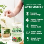 COUNTRY FARMS Organic Super Greens Natural Flavor, 50 Organic Super Foods, Packed with Fiber, USDA Organic Drink Mix, Fruits, Vegetables, Mushrooms & Probiotics, Supports Energy, 6g Fiber - Image 4