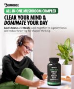DMoose Fitness Lions Mane Mushroom Complex, 5 in 1 Adaptogenic Blend - Lionsmane, Chaga, Maitake, Shiitake & Reishi Extract Capsules - Nootropic Mushroom Supplement for Memory, Focus & Immune Support - Image 3