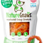 Nature Gnaws USA Turkey Tendon Rings for Dogs (8oz) - Delicious Grain Free Reward Snack for Small, Medium & Large Breeds - Premium Natural Dog Chew Treats