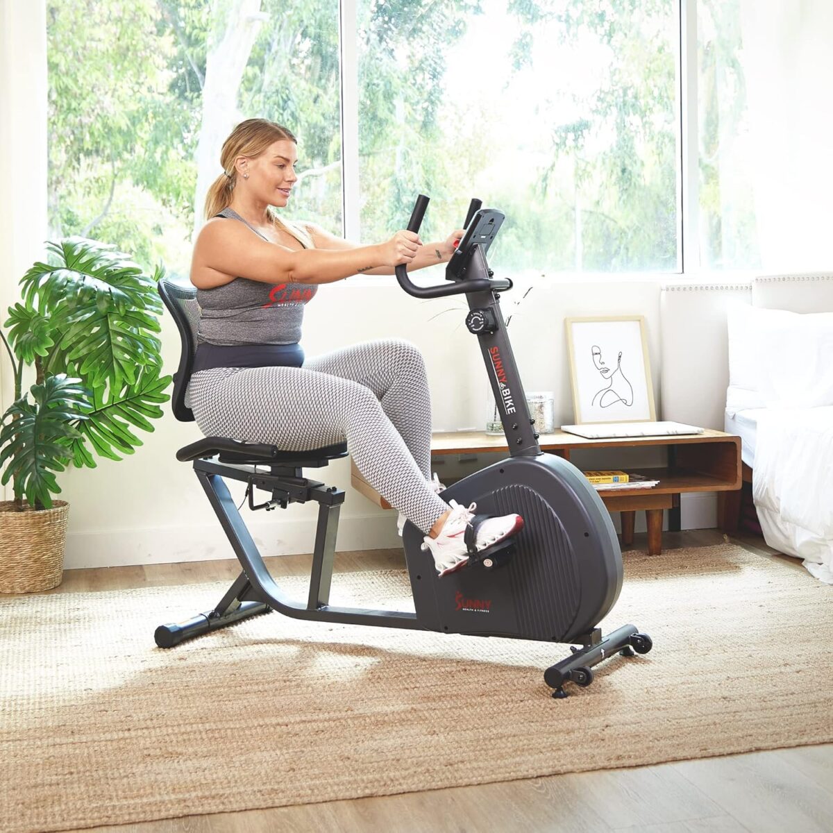 Sunny Health & Fitness Recumbent Exercise Bike w/Optional Exclusive SunnyFit™ App and Enhanced Bluetooth Connectivity - Image 11