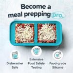 Souper Cubes Silicone Freezer Molds Gift Set with 2 Tbsp, 1/2, 1, and 2 Cup Silicone Freezer Trays With Lids - Meal Prep and Kitchen Essentials Bundle - Aqua - Image 3
