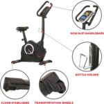 Sunny Health & Fitness Exercise Bike w/Pulse Sensors & Adjustable Cushion Seat, Home Cardio Training Machine for Adults/Seniors' Indoor Cycling Workout, Optional Compact Foldable or Electro-Magnetic - Image 4