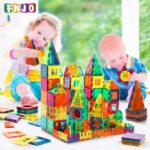 FNJO Magnetic Tiles, 100PCS Building Blocks, Magnets Building Set, STEM Construction Stacking Toy Gift for Kids 3+ Boys and Girls Preschool Kindergarden Toy - Image 8