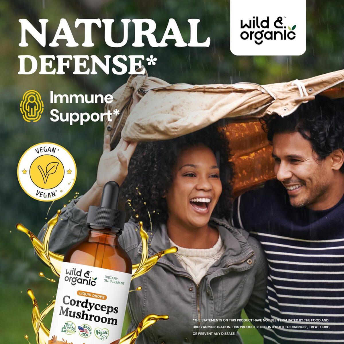 Wild & Organic Cordyceps Tincture - Cordyceps Sinensis Mushroom Extract for Immune & Energy Support - Liquid Mushroom Supplement - Vegan, Sugar & Alcohol-Free Drops - 4 fl oz - Image 2
