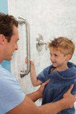 Moen Brushed Nickel Bathroom Safety 24-Inch Designer Safety Shower Grab Bar with Curled Grip for Handicapped or Elderly, LR8724D3GBN - Image 6