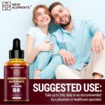 Liquid Magnesium Glycinate Drops with Vitamin B6 - Magnesium Supplement 500mg & Vitamin B6 100mg | Non-GMO No Gluten | Stress Relief | Sleep & Relaxation | Muscle & Heart Support | Natural & Vegan - Image 6
