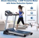 15% Auto Incline Treadmill with Bluetooth Speaker, 20" Wide 3.5HP Folding Electric Treadmill with LCD Display Easy Assembly Running Walking Exercise Machine for Home Use, 350 LBS Capacity - Image 5
