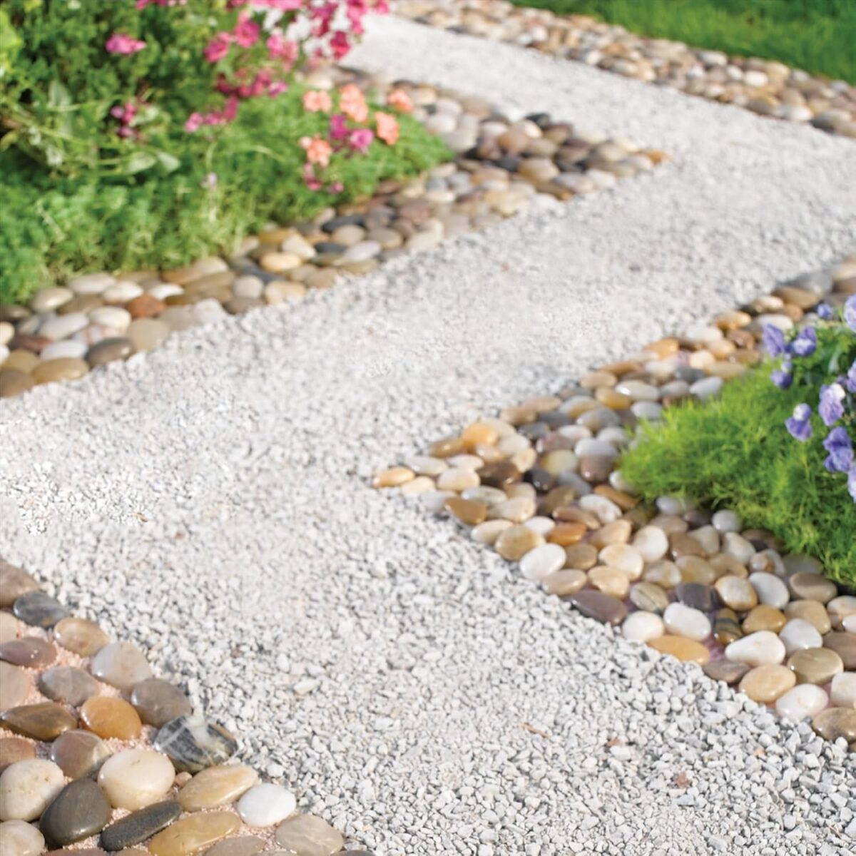 Collections Etc Outdoor Stone Landscape, Garden Border Path Mats, 12" L x 4" W - Set of 4 - Image 2