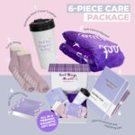 Chemo Care Package for Women, Cancer Care Gifts for Women, Gifts for Cancer Patients, Get Well Soon Gift Basket Includes Travel Mug, Healing Blanket 47”x71” (Purple) - Image 2