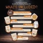 Kombucha Home Brewing Starter Kit | 5-Inch Large Scoby Kombucha Starter Kit | Complete Kit Includes What You Need w/ 16 oz Starter Tea, Brewing Jar & Brewing Supplies | Brew Unlimited Kombucha - Image 2