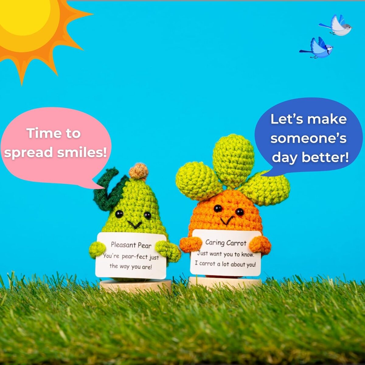 Friendly Veggies – Positive Potato, Emotional Support Pickle, Emotional Support Plush, Positive Crochet Animals, Mini Crochet Animals, Teacher Appreciation Gifts - Image 6